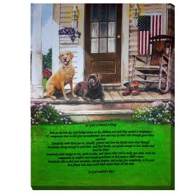 "So God Created a Dog" LED Light Canvas by Opportunties, Printed Wall Art, Ready To Hang