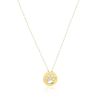14k Yellow Gold Necklace with Dog Paw Print Symbol in Mother of Pearl