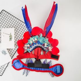 Halloween Headwear Cute Pet Dress Big Martial Arts Character Sword (Option: Red-Large)