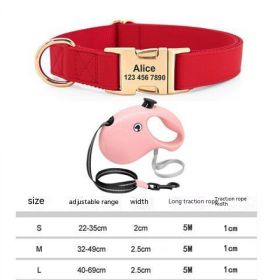 Gold Collar Dog Tag Anti Loss (Option: Red-With plastic rope-L)