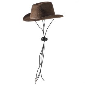 Western Cowboy Style Dogs And Cats Cowboy Pet Hat (Color: brown)