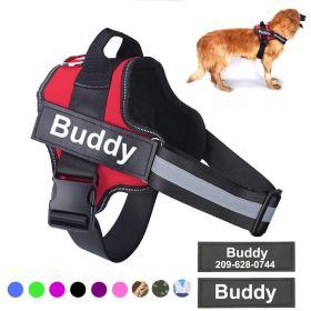 Personalized Dog Harness NO PULL Reflective Breathable Adjustable Pet Harness Vest For Small Large Dog Custom Patch Pet Supplies (size: S)