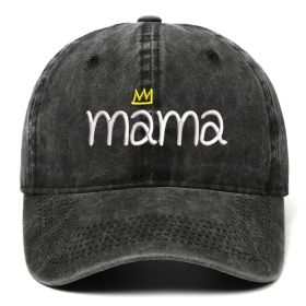 DAD MOM letter embroidered wash baseball cap outdoor sports wash cotton sunshade cap (colour: mamaC052)