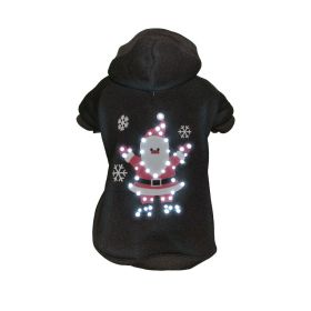Pet Life LED Lighting Juggling Santa Hooded Sweater Pet Costume (size: Small - (FBP3BKSM))