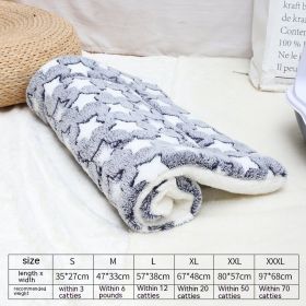 Winter Pet Mat Cat Nest Flannel Kennel Blanket Cat Pad Pet Bed (Option: Blue White Star-XXL)